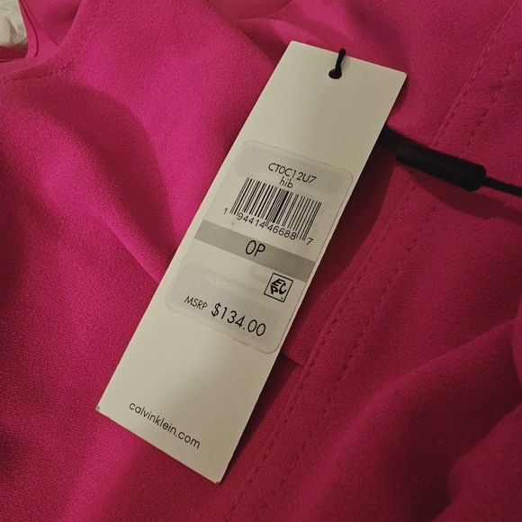 CALVIN KLEIN Ruffle Hem Belted Petite Dress Womens size 0 - Picture 7 of 7